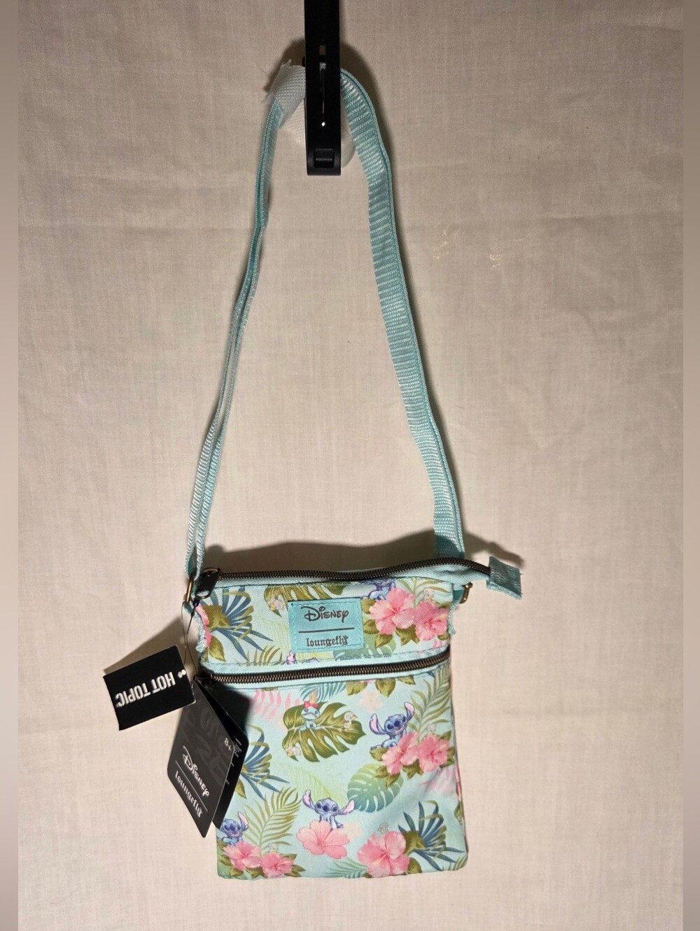 Loungefly Tropical Stitch Crossbody Bag in Light Blue